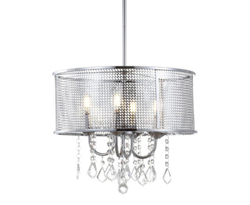 Avah Metal/Crystal Adjustable LED Drop Chandelier - JONATHAN Y